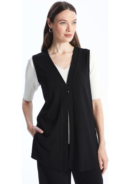 Lcw Grace Kadın V Yaka Düz Yelek