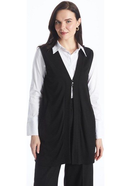 Lcw Grace Kadın V Yaka Düz Yelek