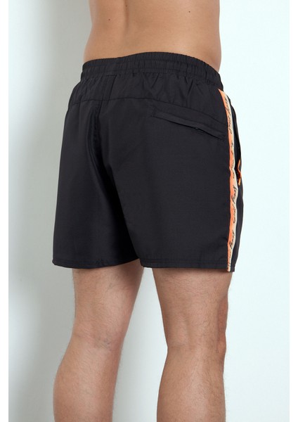 Erkek Siyah Mıcropoly Kumaş Yanları Şeritli Cepli File Astarlı Hızlı Kuruyan Deniz Şortu EDY2512S fırsatları
