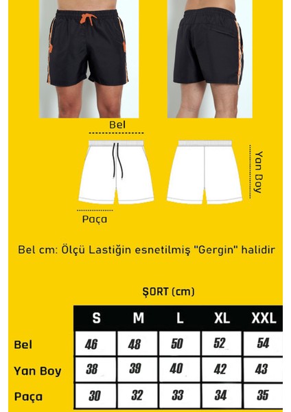 Erkek Siyah Mıcropoly Kumaş Yanları Şeritli Cepli File Astarlı Hızlı Kuruyan Deniz Şortu EDY2512S indirimleri