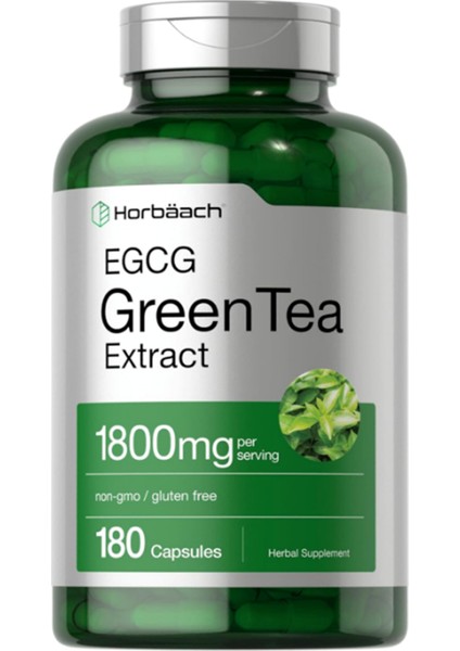 Horbäach Egcg Green Tea Extract Pills | 180 Capsules | Max Potency | Non-Gmo & Gluten Free Supplement