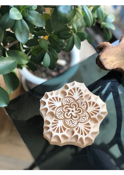 Pagan Güneşi Ihlamur Tahta Baskı Kalıbı / Tekstil Baskı Kalıbı