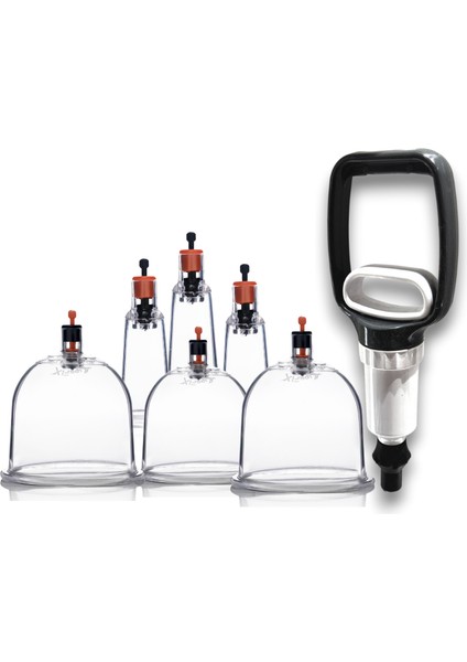 6 Lı Vakumlu Hacamat Kupa, Vakumlu Masaj Seti,i, Selülüt Cihazı Hacamat Kupası, ve Pompası fiyatları