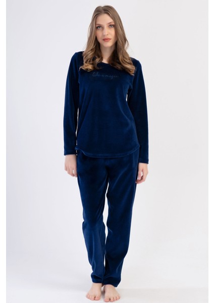 Kadın Kadife Uzun Kol Pijama Takım , 403079