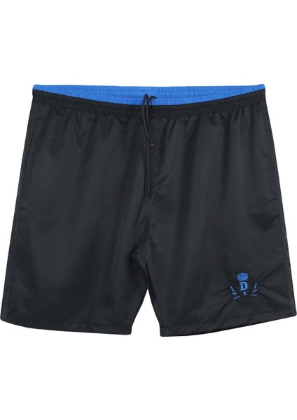 Erkek Büyük Beden 115 KILO-194 Kilo Arası Için Uygun Deniz Şortu Dekons Siyah