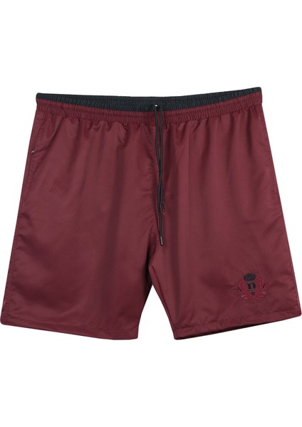 Erkek Büyük Beden 115 KILO-194 Kilo Arası Için Uygun Deniz Şortu Dekons Bordo