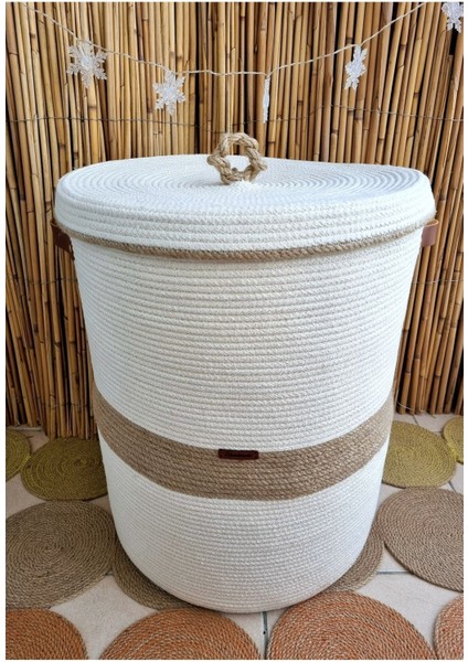 40 x 50 El Yapımı Hasır Tress Xl Çamaşır Sepeti, Oyuncak Sepeti, Çok Amaçlı Sepet, Düzenleyici Ekru / Tek Ebat fiyatları