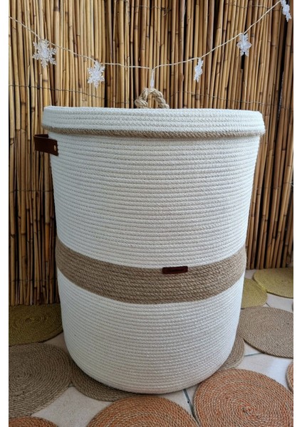 40 x 50 El Yapımı Hasır Tress Xl Çamaşır Sepeti, Oyuncak Sepeti, Çok Amaçlı Sepet, Düzenleyici Ekru / Tek Ebat modelleri