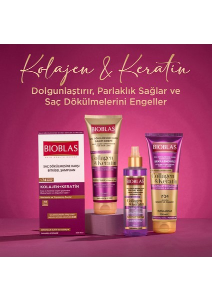 Kolajen Keratin Hacimsiz ve Yıpranmış Saçlar Için Şampuan 360 ml