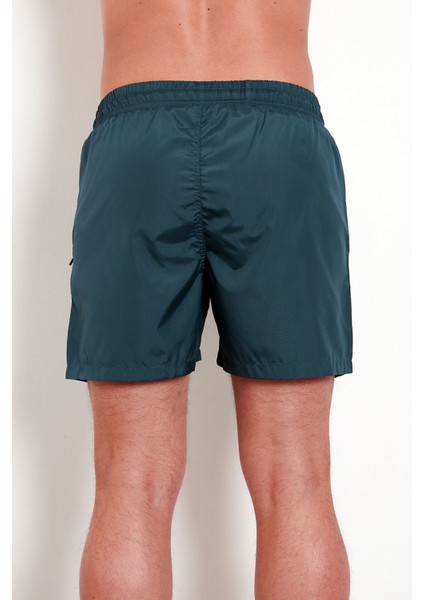 Erkek Petrol Yeşili Micro Kumaş Beli Lastikli File Astarlı Cepli Hızlı Kuruyan Deniz Şortu EDY6107P fiyatları