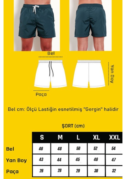 Erkek Petrol Yeşili Micro Kumaş Beli Lastikli File Astarlı Cepli Hızlı Kuruyan Deniz Şortu EDY6107P indirimleri
