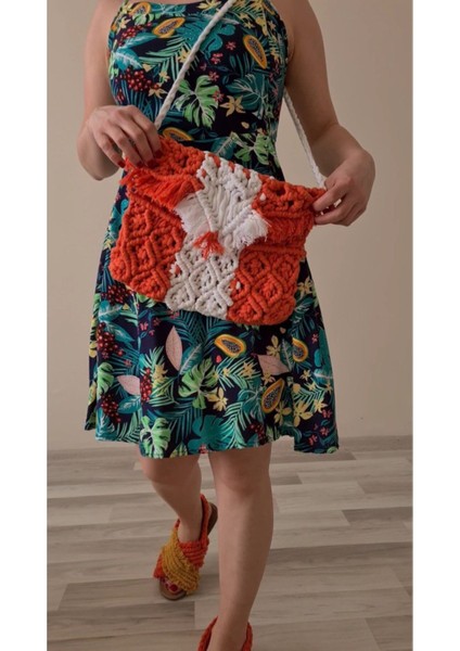 Makrome Çanta Turuncu / Standart fırsatları