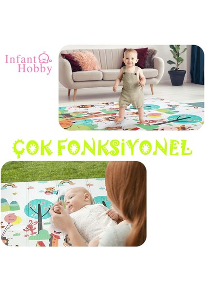 Infant Hobby Dream İt Katlanabilir Çift Taraflı Oyun Matı Oyun Halısı180X160X1 CM