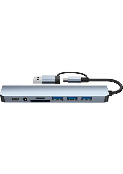 2 In 1 USB Type-C USB 2.0/3.0 Audio 3.5 Tf Sd Çevirici Adaptör Çok Portlu Çoklayıcı USB Hub Aparat