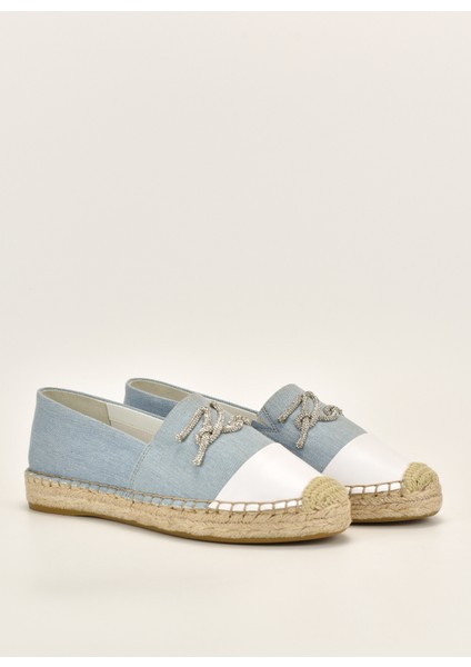 Karl Lagerfeld Deri + Tekstil Mavi Kadın Espadril KL81110D Dlb