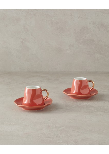 Felix New Bone China Kahve Fincan Takımı 4 Parça 2 Kişilikterracotta