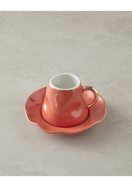 Felix New Bone China Kahve Fincan Takımı 4 Parça 2 Kişilikterracotta