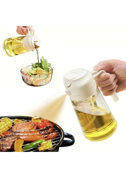 Barbekü Için Zeytinyağı Depolama Şişesi, Mutfak Malzemeleri Pişirme Için 2in1 Yağ Püskürtücü Cam Şişe (Yurt Dışından)