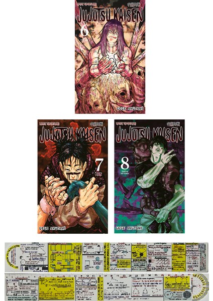 Jujutsu Kaisen 6. - 7. - 8. Ciltler Manga Seti - Gege Akutami + Matematik Öğreten Ayraç