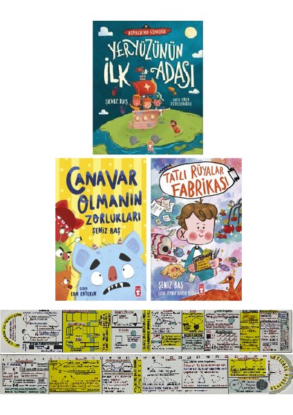 Yeryüzünün İlk Adası - Canavar Olmanın Zorlukları - Tatlı Rüyalar Fabrikası 3 Kitap - Matematik Öğreten Ayraç