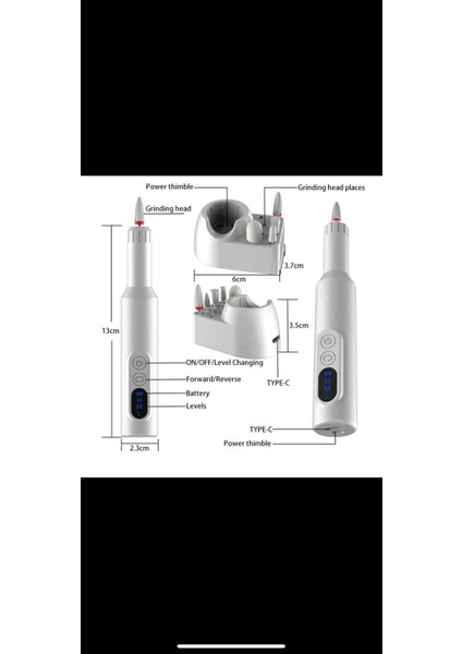 Manikür Yeni 18000RPM Kablosuz Tırnak Matkap Makinesi Şarzlı Salon Tırnak Matkap Aleti