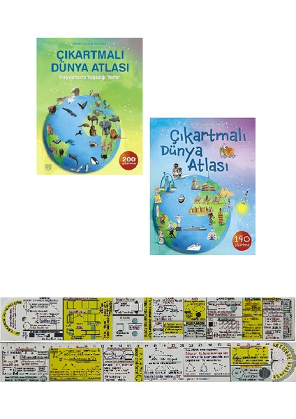 Çıkartmalı Dünya Atlası 2 Kitap - Matematik Öğreten Cetvel
