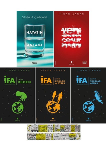 Hayatın Anlamı - Yeni Dünyanın Cesur İnsanı - İfa Beden - İfa İlişkiler ve Stres İfa Sınırları Aşmak - Sinan Canan - 5 Kitap + Matematik Öğreten Cetvel