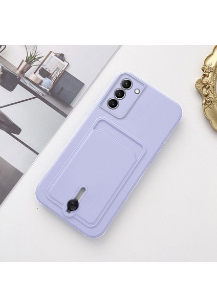 Samsung Galaxy S24 Uyumlu Kılıf Zebana Kartlıklı Sweet Yumuşak Silikon Kılıf Lila