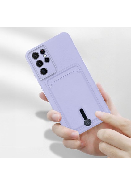 Samsung Galaxy S24 Ultra Uyumlu Kılıf Zebana Kartlıklı Sweet Yumuşak Silikon Kılıf Lila fiyatları