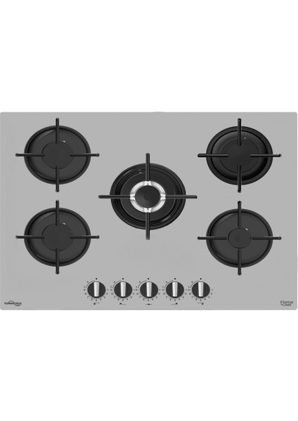 TAO7001SG Ankastre Wok Gözlü Gazlı Ocak 70 cm Gri Cam