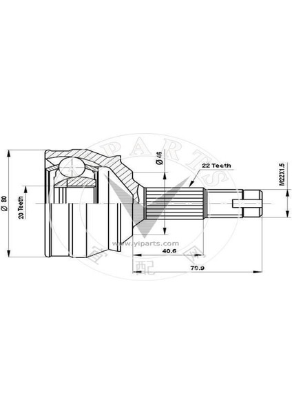 Aks Kafası Dış AKS0148 Tempra 1.6 7629457 (AK0013) 92601903 Gold