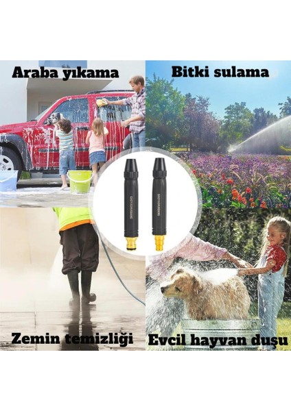 Ayarlanabilir Yüksek Basınçlı Hortum Ucu, Araba, Bahçe Yıkamak Için Ultra Tazzikli Hortum Ucu