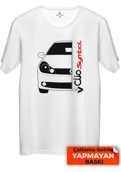 Çakılap Renault Clio Symbol Baskılı Tişört Unisex, Premium Kalite (Rgl-Otmbl-Rnlt)