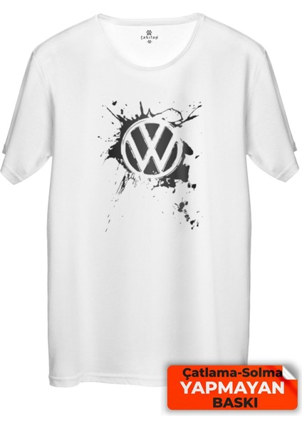 Çakılap Vw Logo Baskılı Tişört Unisex, Premium Kalite (Rgl-Otmbl-Vw)