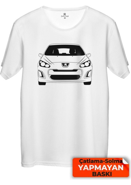 Çakılap Peugeot 308 Baskılı Tişört Unisex, Premium Kalite (Rgl-Otmbl-Pgt)
