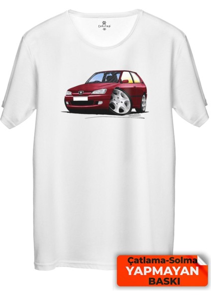 Çakılap Peugeot 306 Baskılı Tişört Unisex, Premium Kalite (Rgl-Otmbl-Pgt)
