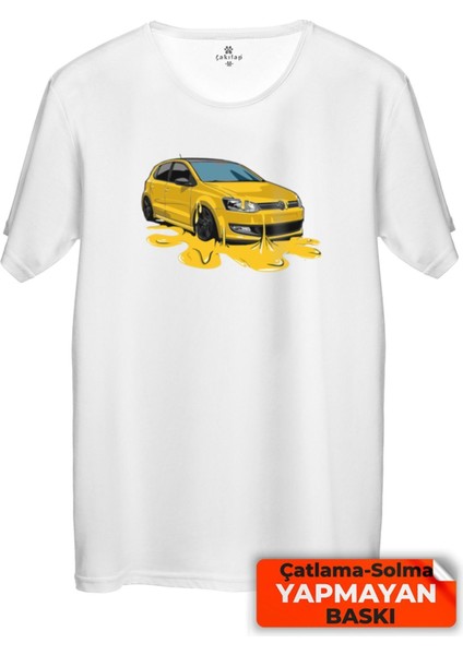Çakılap Vw Polo Mk5 Baskılı Tişört Unisex, Premium Kalite (Rgl-Otmbl-Vw)