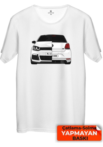 Çakılap Vw Polo Mk5 Baskılı Tişört Unisex, Premium Kalite (Rgl-Otmbl-Vw)