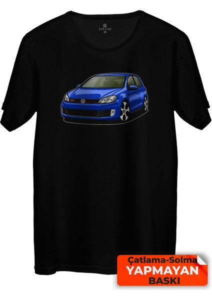 Çakılap Vw Golf 6 Baskılı Tişört Unisex, Premium Kalite (Rgl-Otmbl-Vw)