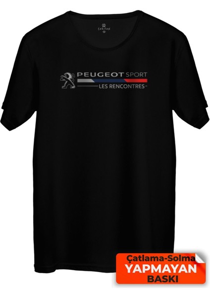 Çakılap Peugeot Sport Logo Baskılı Tişört Unisex, Premium Kalite (Rgl-Otmbl-Pgt)