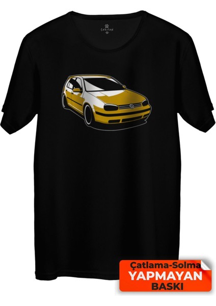 Çakılap Vw Golf 4 Baskılı Tişört Unisex, Premium Kalite (Rgl-Otmbl-Vw)
