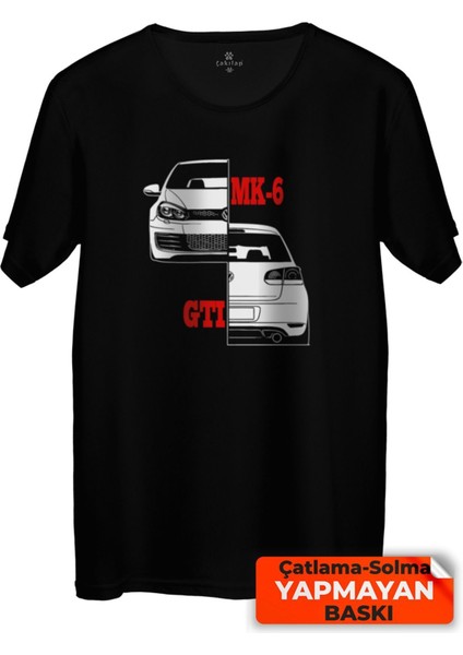 Çakılap Vw Golf 6 Baskılı Tişört Unisex, Premium Kalite (Rgl-Otmbl-Vw)