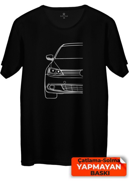 Çakılap Vw Jetta Mk6 Baskılı Tişört Unisex, Premium Kalite (Rgl-Otmbl-Vw)