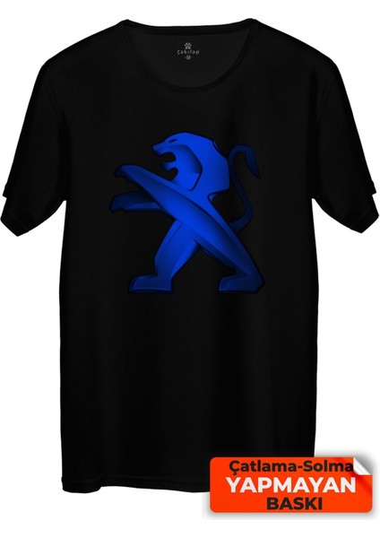 Çakılap Peugeot Logo Baskılı Tişört Unisex, Premium Kalite (Rgl-Otmbl-Pgt)