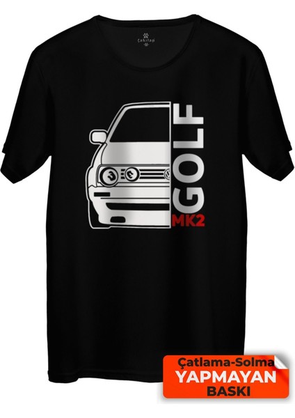 Çakılap Vw Golf 2 Baskılı Tişört Unisex, Premium Kalite (Rgl-Otmbl-Vw)