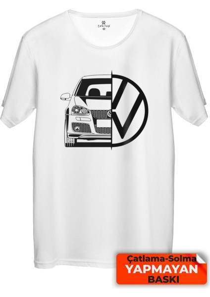 Çakılap Vw Golf 5 Baskılı Tişört Unisex, Premium Kalite (Rgl-Otmbl-Vw)