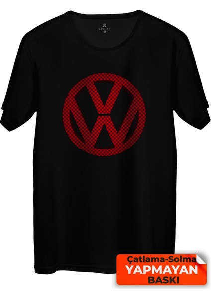 Çakılap Vw Logo Baskılı Tişört Unisex, Premium Kalite (Rgl-Otmbl-Vw)