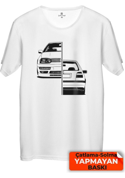 Çakılap Vw Golf 3 Baskılı Tişört Unisex, Premium Kalite (Rgl-Otmbl-Vw)