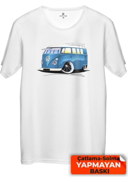 Çakılap Vw Transporter T1 Baskılı Tişört Unisex, Premium Kalite (Rgl-Otmbl-Vw)