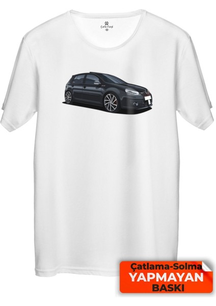 Çakılap Vw Golf 6 Baskılı Tişört Unisex, Premium Kalite (Rgl-Otmbl-Vw)